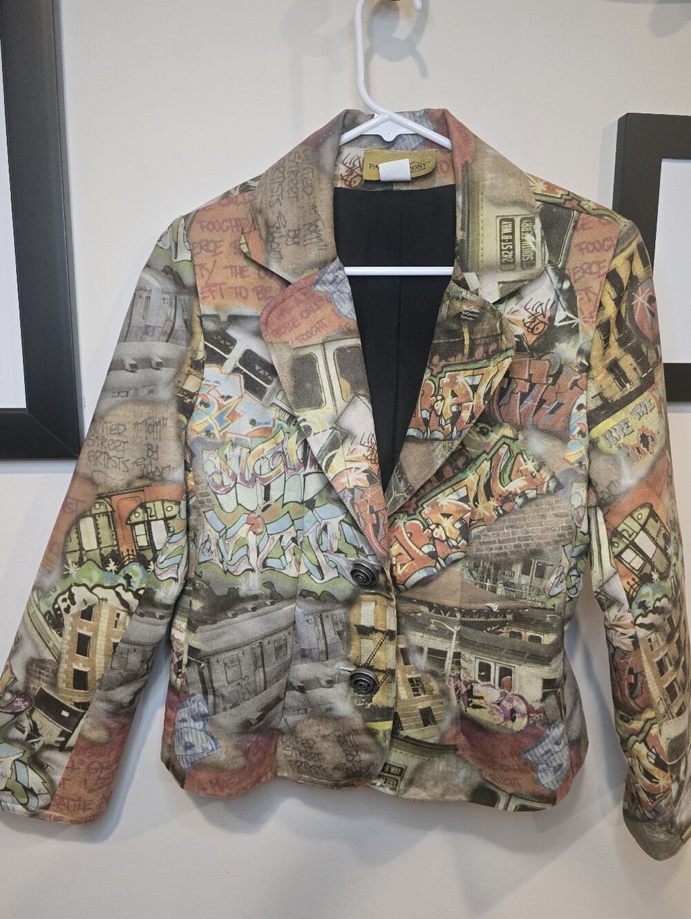 Vintage Painted Pony Graffiti Tapestry Blazer Jacket Very Rare